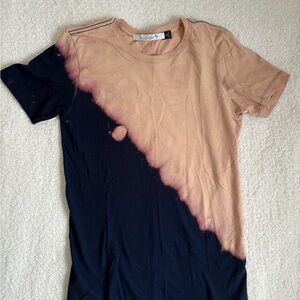 Kinetix Casual Luxury T-shirt - Two-Tone Diagonal Dip Dye Tee Made In USA